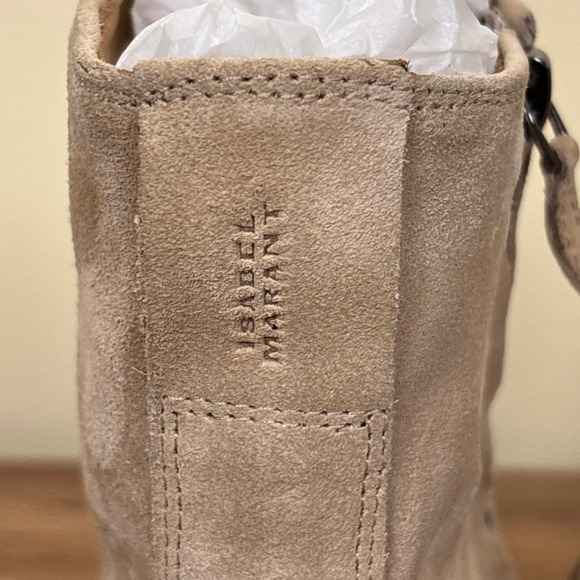 NEW‎ ISABEL MARANT Womens Adnae Suede Leather Ankle Boots Size 41 Toffee Beige - Picture 12 of 16